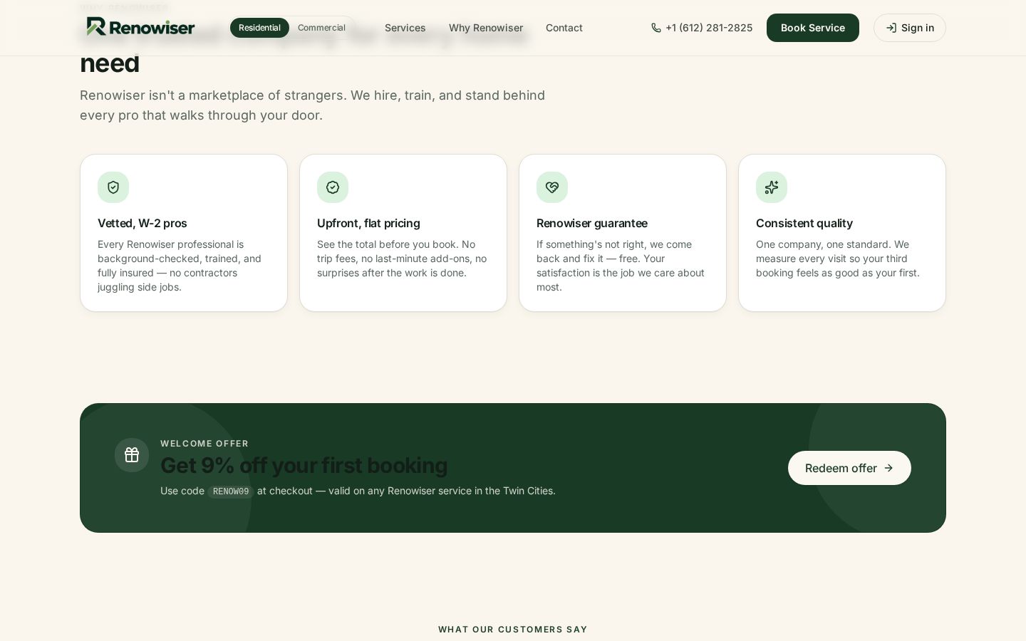 Renowiser — Why Renowiser and trust signals